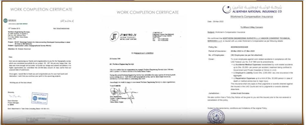 Northern Engineering Work Completion Certificate